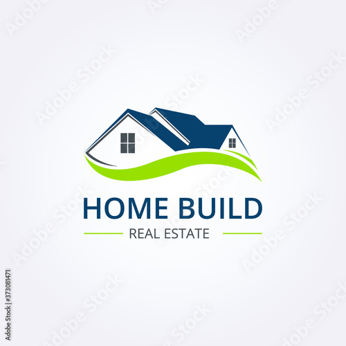 creative home logo with roof icon, for real estate brand