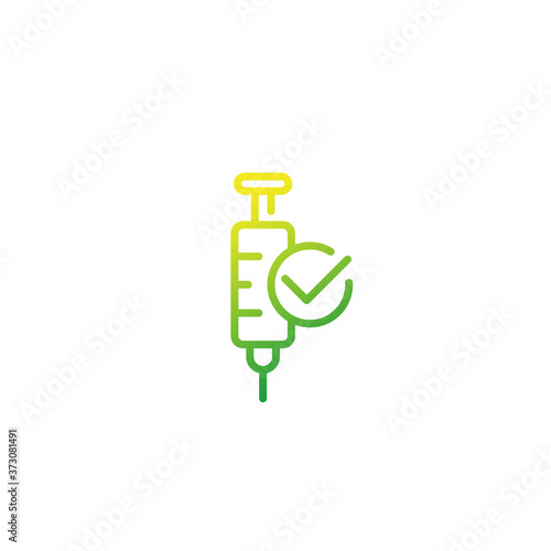 vaccination done, vector line icon