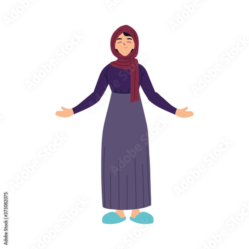 muslim woman cartoon vector design
