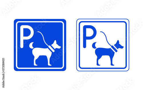 icons set, dog parking, sign