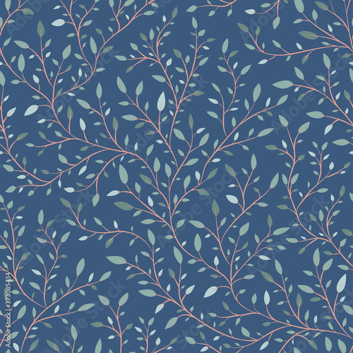 Branch and leaves seamless pattern nature wallpaper