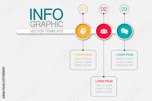 Vector infographic template with 3 steps or options. Data presentation, business concept design for web, brochure, 