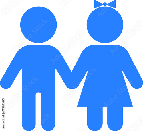 girl and boy icon. kids icon vector