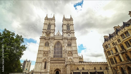  Time lapse of Westminster Abbey, a world famous British and London gothic landmark