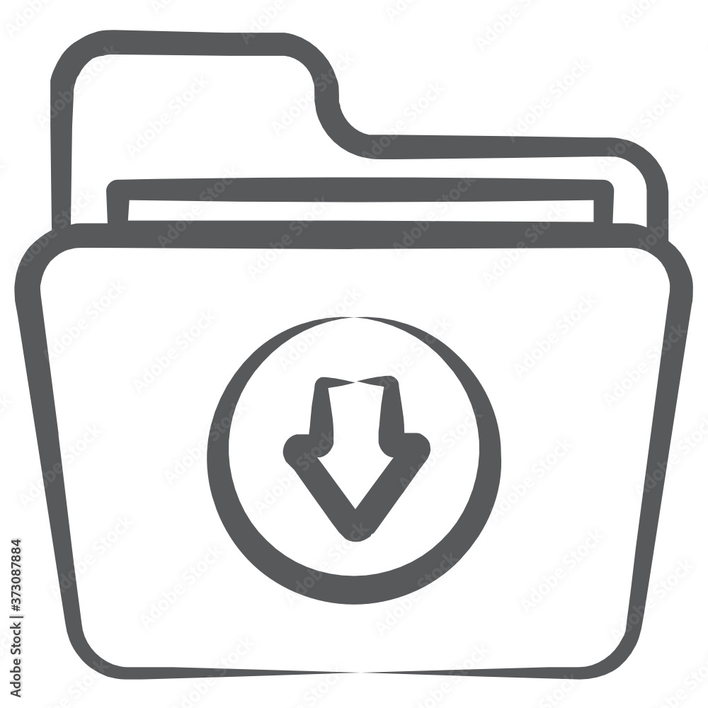 Download folder line icon, down arrow on a folder
Download folder line icon, down arrow on a folder