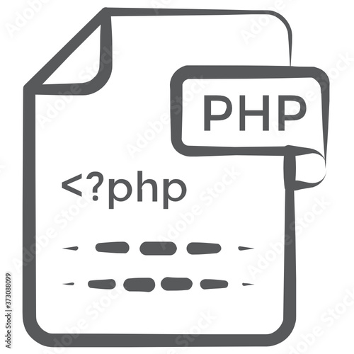 
A programming file vector, php file in editable style  
