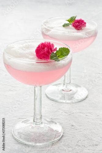 Pink rose cocktail
