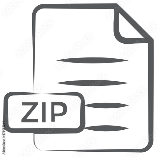 
A single compressed file having docs, zip file line icon
