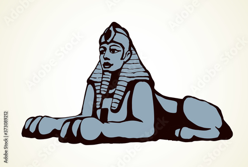 Egyptian sphinx. Vector pen drawing