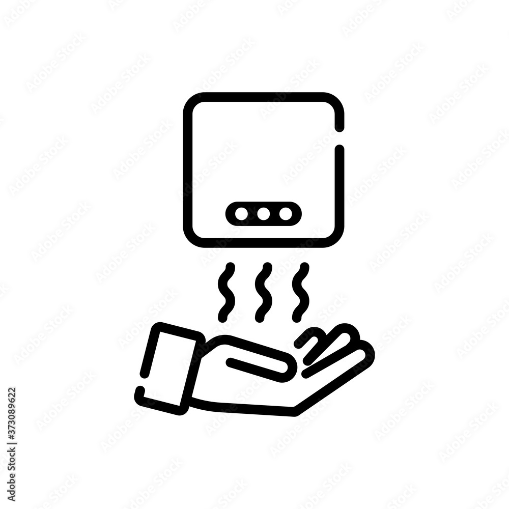 Hand dryer icon. Vector on isolated white background. EPS 10 Hand dryer icon. Vector on isolated white background. EPS 10
