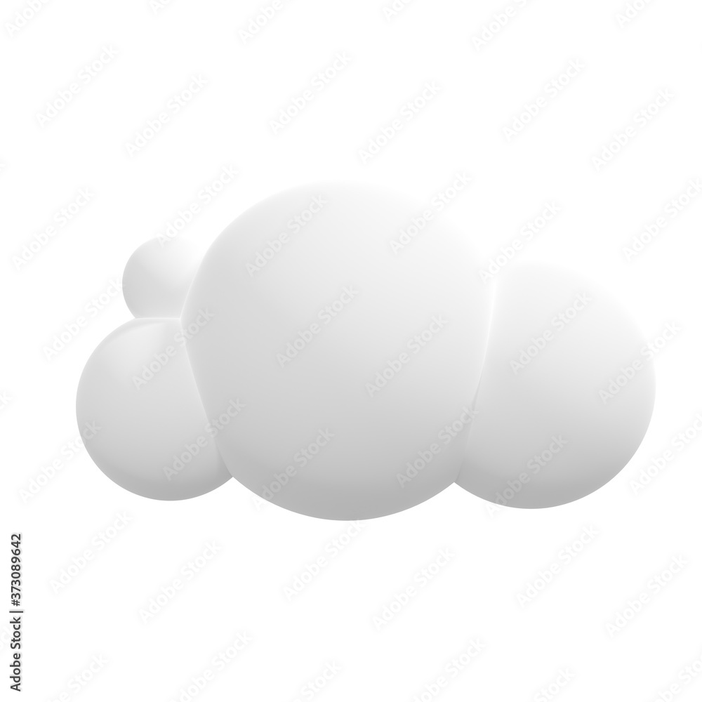 3D cloud shape isolated on white background. 3D rendering 3D cloud shape isolated on white background. 3D rendering