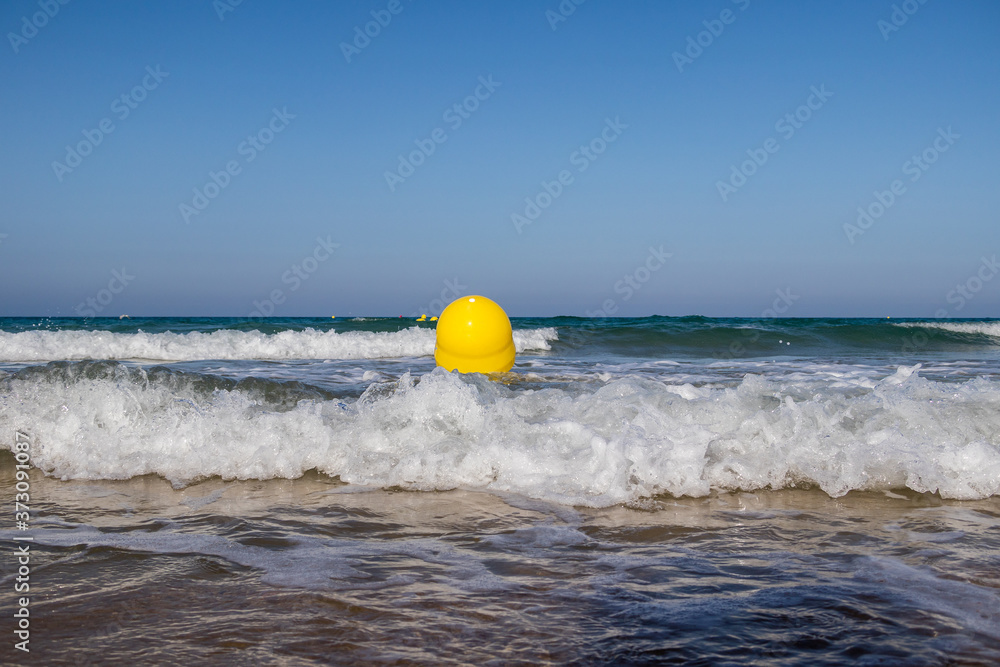 Sea horizon at La Barrosa beach, Sancti Petri, Cadiz, Spain