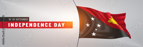 Papua New Guinea happy independence day greeting card, banner vector illustration