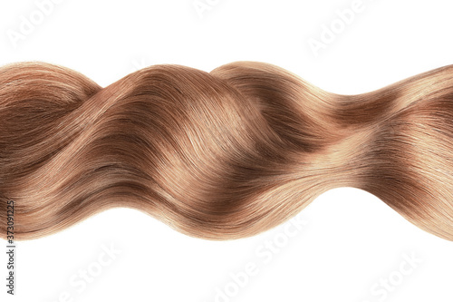 Brown hair in line shape on white background  isolated