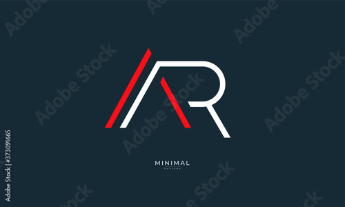 Alphabet letter icon logo AR