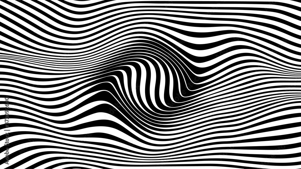Optical illusion vector geometric illusion. Distorted line