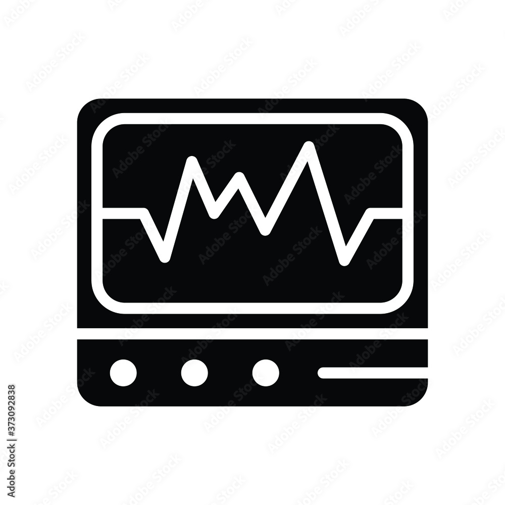 Heartbeat Pulse Monitor Medical Symbol Glyph Black and White Line Icon Vector Heartbeat Pulse Monitor Medical Symbol Glyph Black and White Line Icon Vector