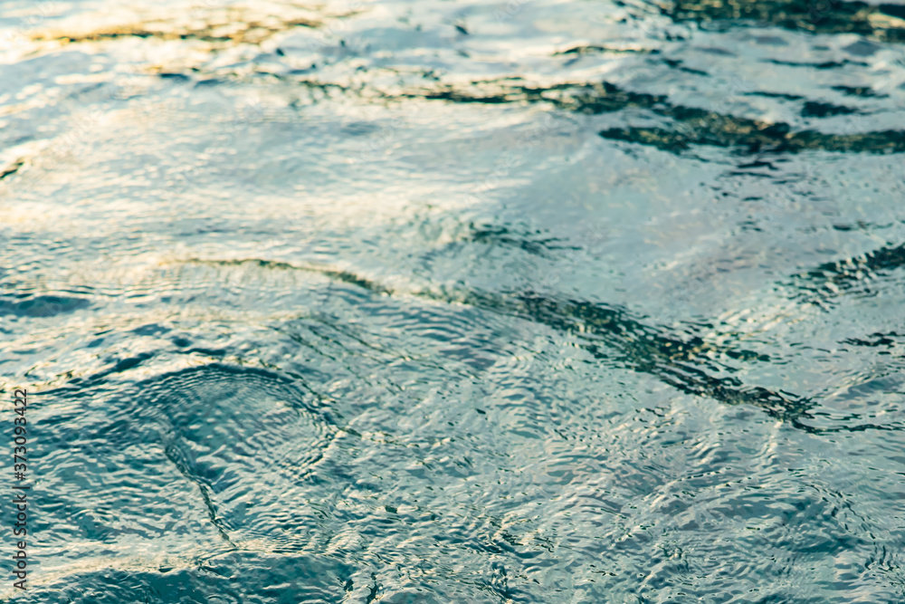 Fototapeta premium Swimming pool scene during golden hours.