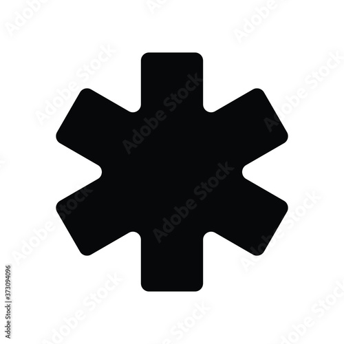 Medical Sign Filled Black and White Line Icon Vector