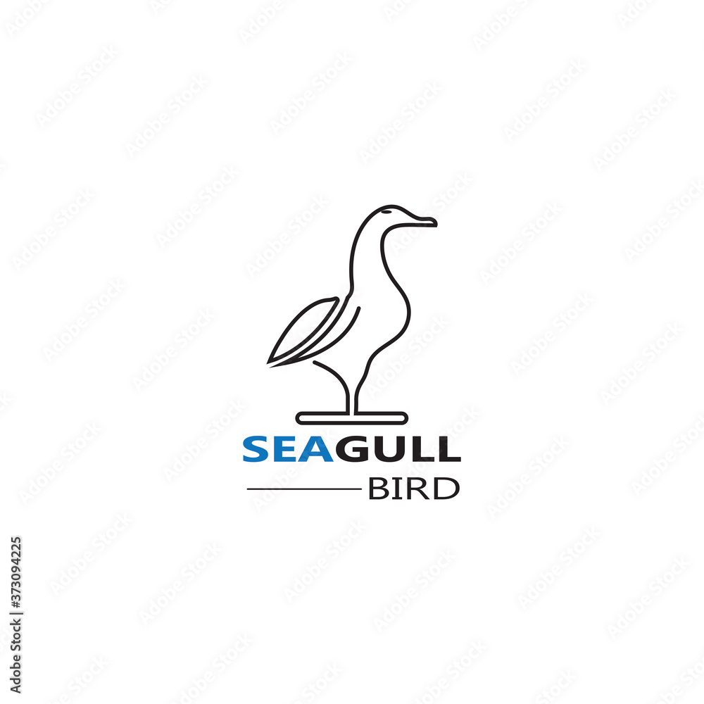 Obraz premium Seagull Bird logo icon vector designs