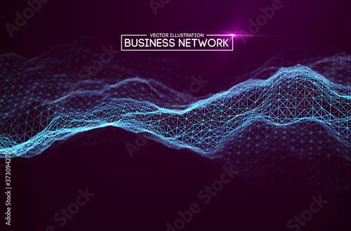 Fototapeta Naklejka Na Ścianę i Meble -  Business network technology. Internet growth and technology network. Abstact connection polygonal elements.