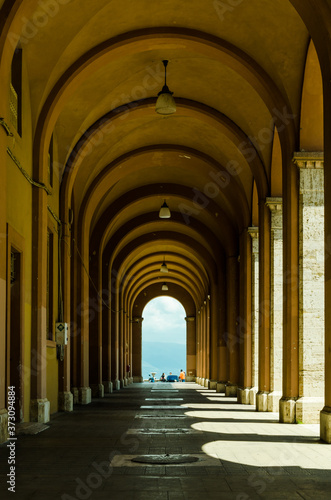 Italian terracotta color walkway