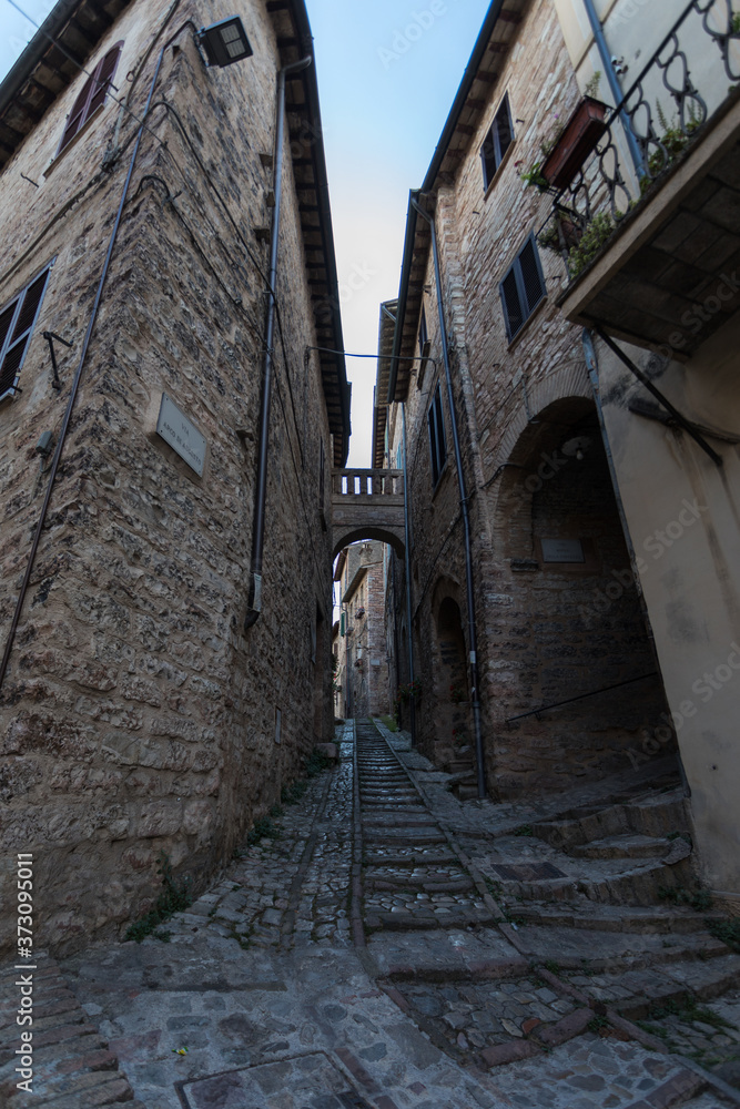Città medievale di Spello. Umbria