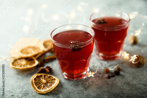 Homemade mulled wine and spices