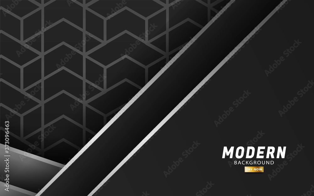 black paper cut background. Abstract realistic layered paper cut decoration textured with silver geometric pattern. 3d backdrop. Vector illustration. Cover layout template. Material design concept black paper cut background. Abstract realistic layered paper cut decoration textured with silver geometric pattern. 3d backdrop. Vector illustration. Cover layout template. Material design concept