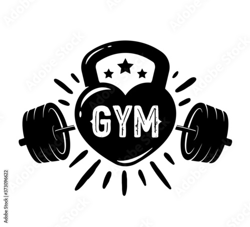 Gym Lover t-shirt design. Retro emblem, logo, badge.