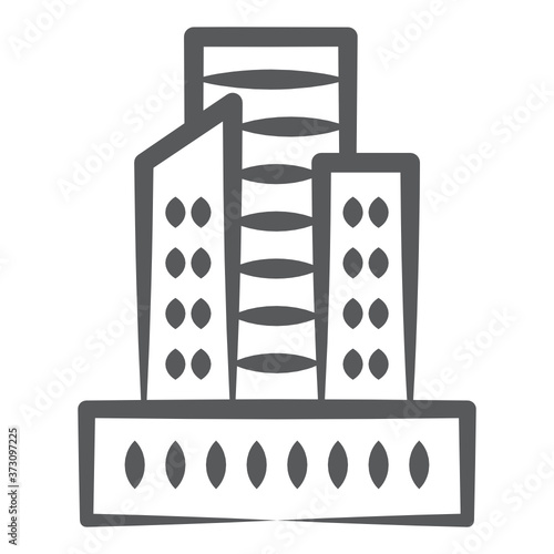 
Multistory building icon style, stroke brush vector 
