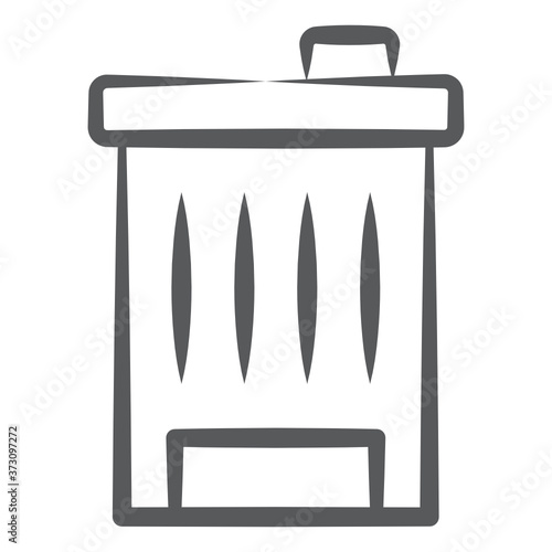 

A vector of rural house, farmhouse in line style 
