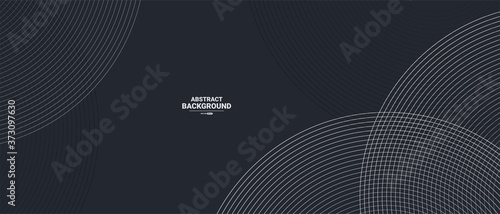 Abstract black background with white circle rings. Digital future technology concept. vector illustration.	
