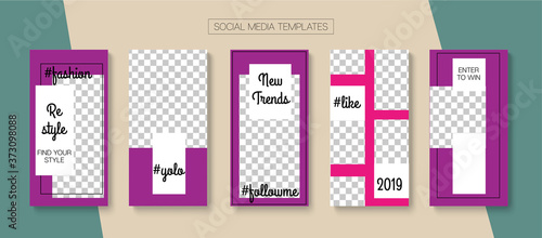 Social Stories Cool Vector Layout.