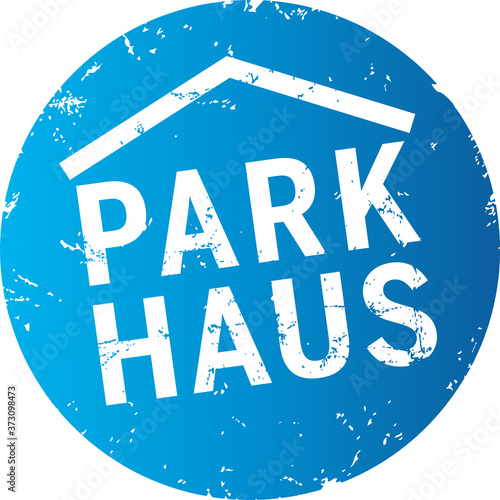 blauer Button Parkhaus photo