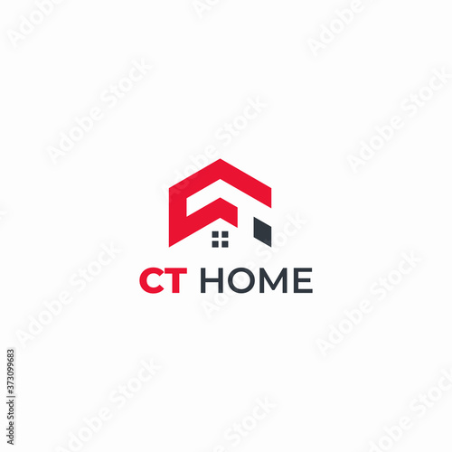 initial logo CT home abstract