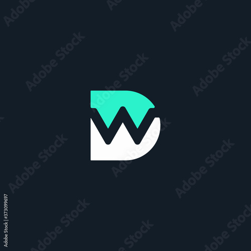initial logo DW negative flat