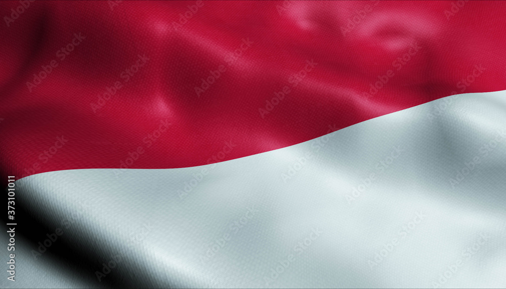 Naklejka premium 3D Waving Netherlands City Flag of Kerkrade Closeup View