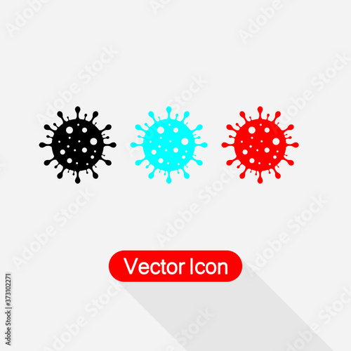 Coronavirus Bacteria Cell Icon, Bacteria Icon Vector Illustration Eps10