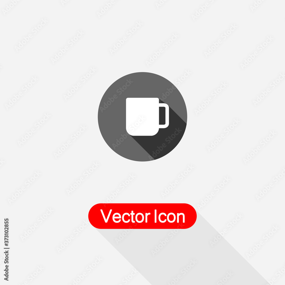 Cup Icon In Circle With Long Shadow Vector Illustration Eps10 Cup Icon In Circle With Long Shadow Vector Illustration Eps10
