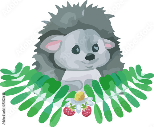 cut animal with leaf illustration