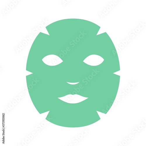 Facial mask design on white background