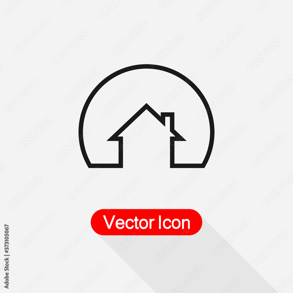 Eco House Real Estate Icon, House In Circle Icon vector illustration Eps10 Eco House Real Estate Icon, House In Circle Icon vector illustration Eps10