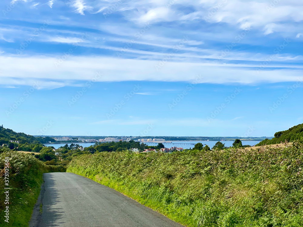 On the country road from Maughold to the coastal town of Ramsey, on the Isle of Man