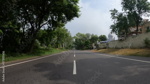 back view of a bike on small curve