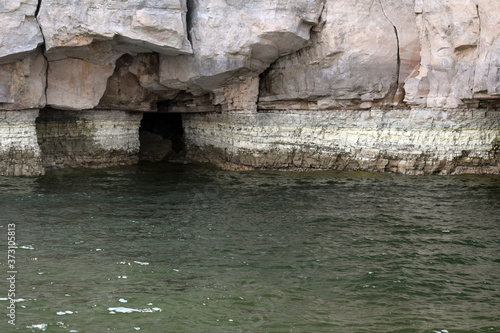 nature of Siberia and its beauty. Vast expanse. Cliff. Chic of the sea. Caves in the rocks. The receding horizon.