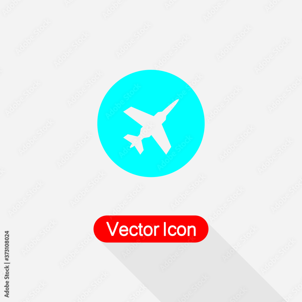 Fighter Plane Icon, Plane Icon Vector Illustration Eps10