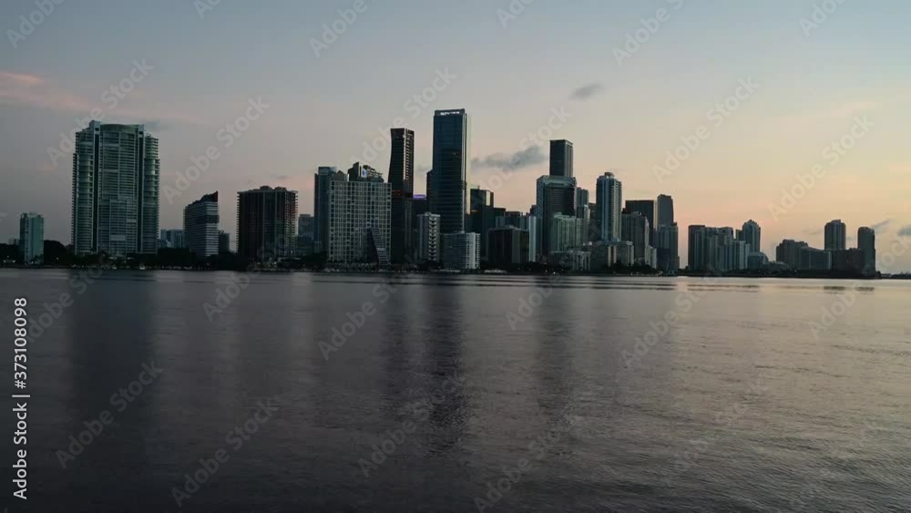 Timelapse of City of Miami, Florida at sunrise on sunny summer morning. Timelapse of City of Miami, Florida at sunrise on sunny summer morning.