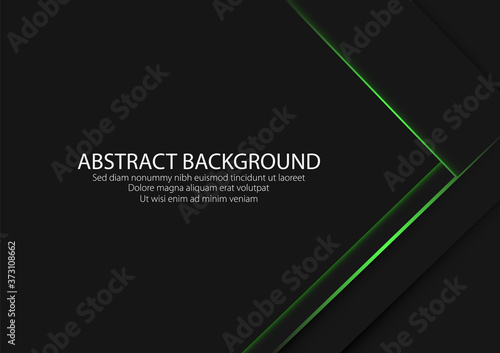 vector dark abstract modern background texture overlap layers effect with green light line decoration