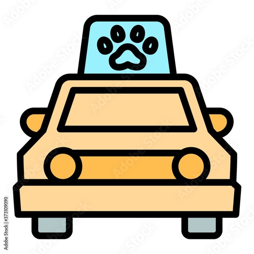 Pet taxi icon. Outline pet taxi vector icon for web design isolated on white background